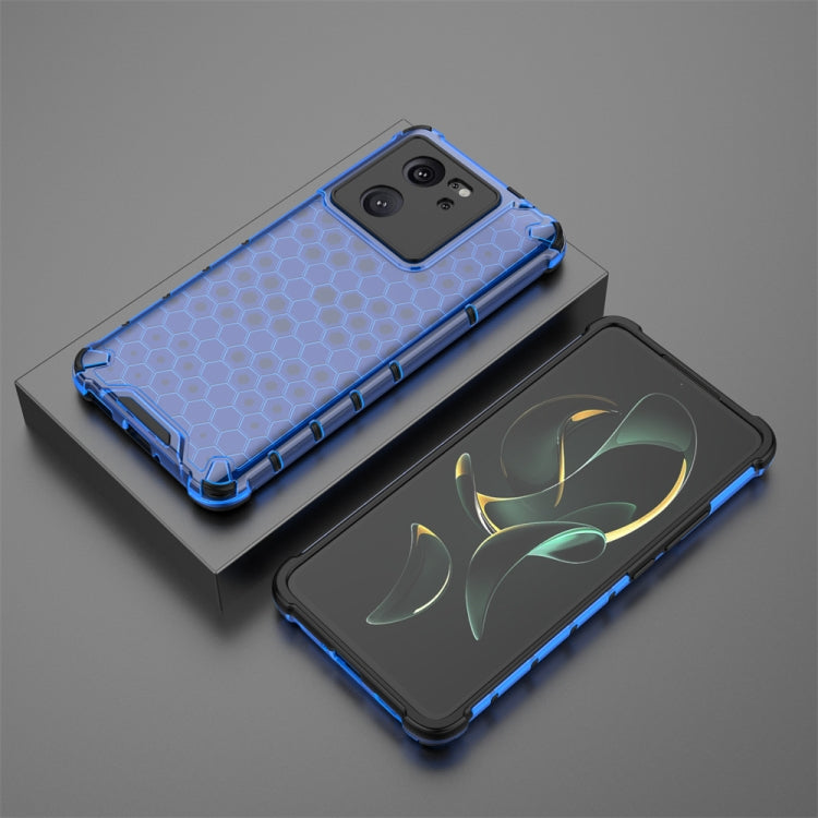 For Xiaomi 13T Shockproof Honeycomb Phone Case(Blue) - Xiaomi Cases by buy2fix | Online Shopping UK | buy2fix