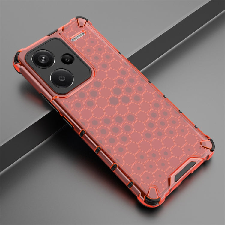For Redmi Note 13 Pro+ Shockproof Honeycomb Phone Case(Red) - Note 13 Pro+ Cases by buy2fix | Online Shopping UK | buy2fix