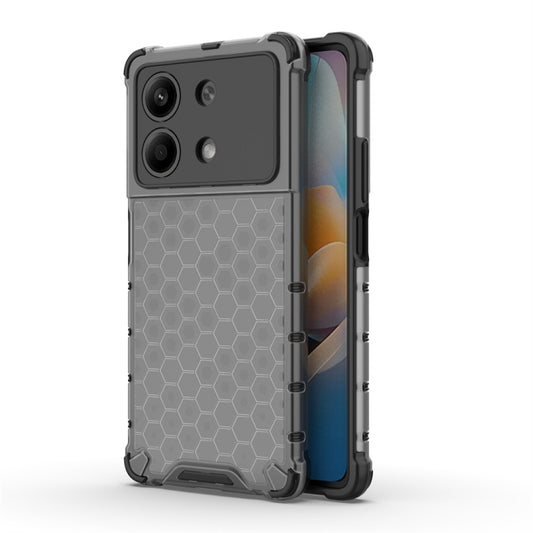 For Redmi Note 13R Pro Shockproof Honeycomb Phone Case(Black) - Xiaomi Cases by buy2fix | Online Shopping UK | buy2fix