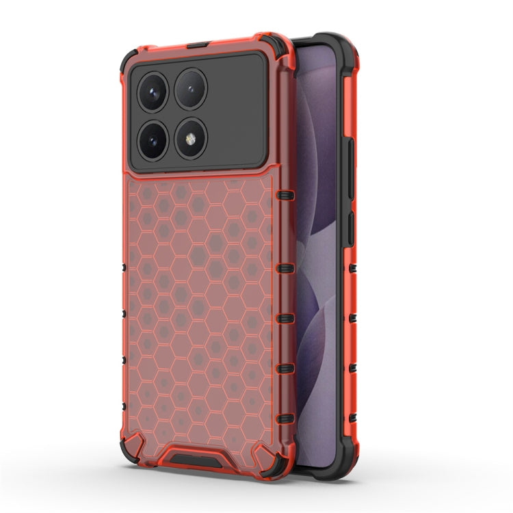 For Xiaomi Poco X6 Pro Shockproof Honeycomb Phone Case(Red) - Xiaomi Cases by buy2fix | Online Shopping UK | buy2fix