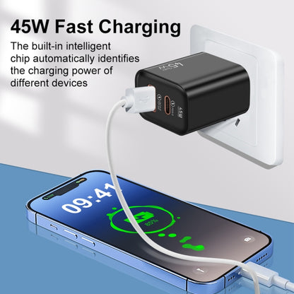 45PQ 45W PD25W + QC3.0 20W USB Fully Compatible Super Fast Charger, US Plug(Black) - USB Charger by buy2fix | Online Shopping UK | buy2fix