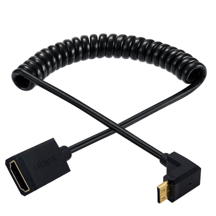 JUNSUNMAY 4K 60Hz Mini HDMI Male to HDMI 2.0V Female Spring Cable, Length:1.8m(Left) - Cable by JUNSUNMAY | Online Shopping UK | buy2fix