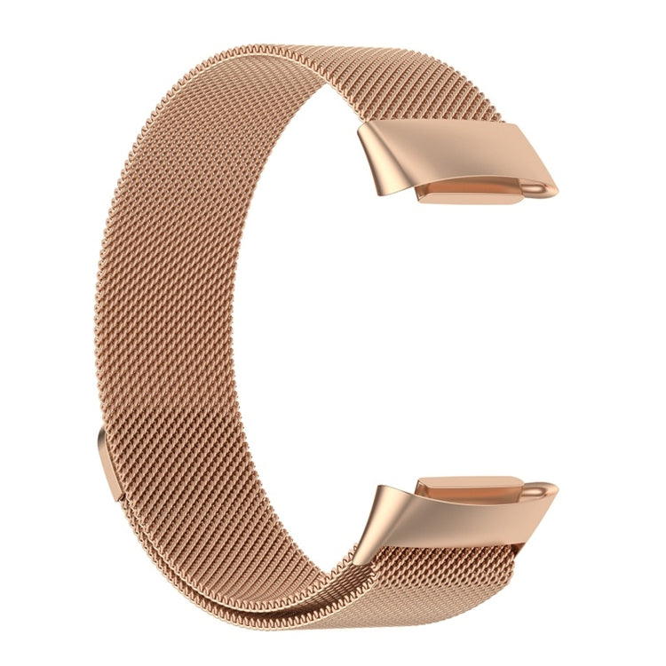 For Fitbit Charge 6 Milan Magnetic Metal Steel Mesh Watch Band(Rose Gold) - Watch Bands by buy2fix | Online Shopping UK | buy2fix