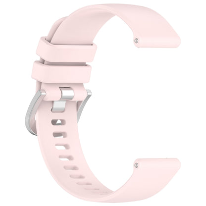 For Garmin Active5 Liquid Glossy Silver Buckle Silicone Watch Band(Pink) - Watch Bands by buy2fix | Online Shopping UK | buy2fix