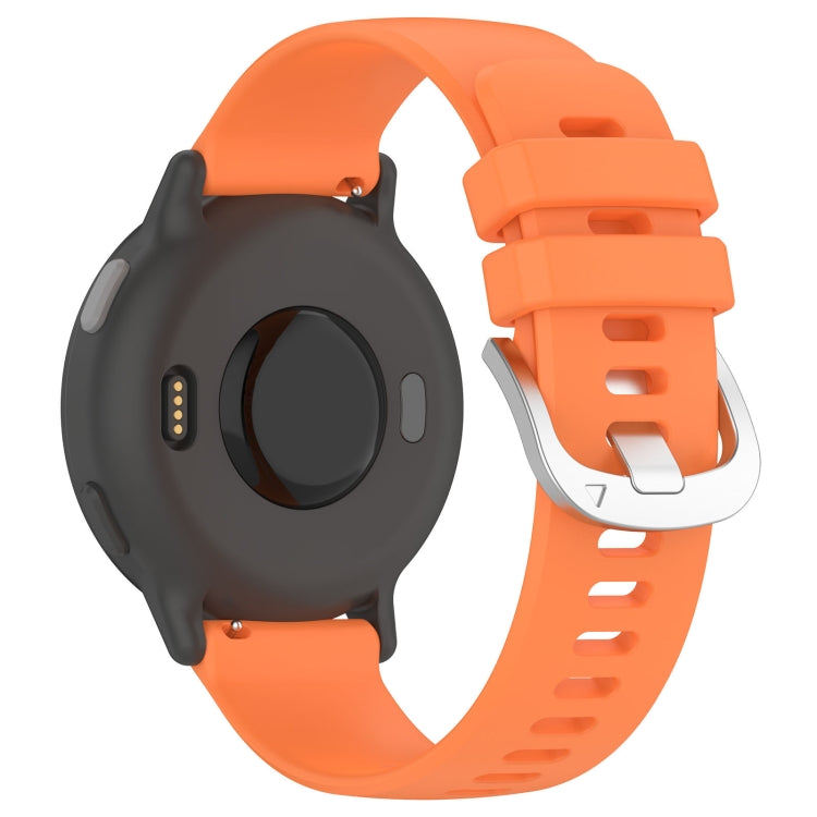 For Garmin VivoMove Trend Liquid Glossy Silver Buckle Silicone Watch Band(Orange) - Watch Bands by buy2fix | Online Shopping UK | buy2fix