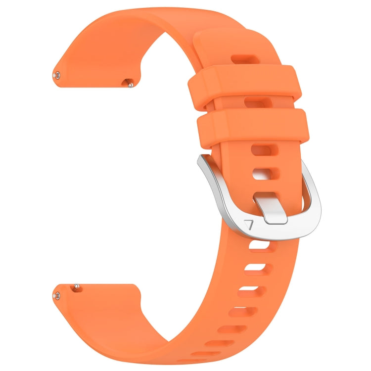 For Garmin Vivomove Sport Liquid Glossy Silver Buckle Silicone Watch Band(Orange) - Watch Bands by buy2fix | Online Shopping UK | buy2fix