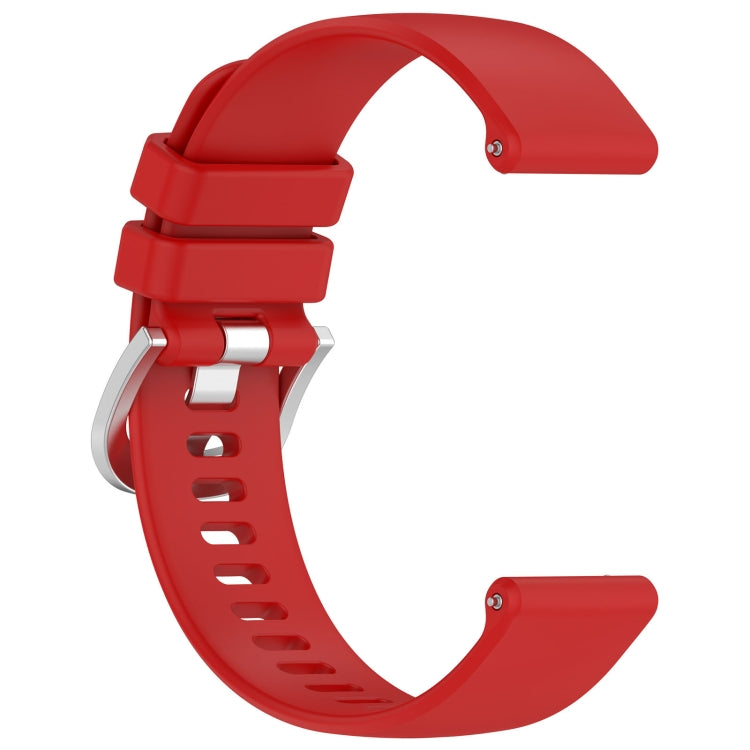 For Garmin Venu 2S Liquid Glossy Silver Buckle Silicone Watch Band(Red) - Watch Bands by buy2fix | Online Shopping UK | buy2fix