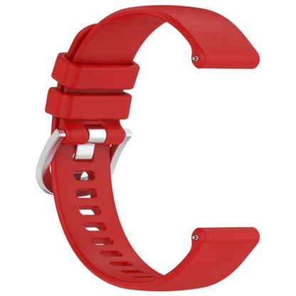 For Garmin Vivomove 3S Liquid Glossy Silver Buckle Silicone Watch Band(Red) - Watch Bands by buy2fix | Online Shopping UK | buy2fix