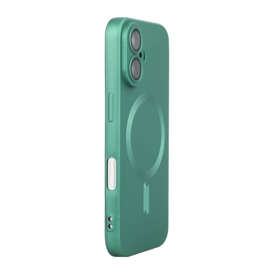 For iPhone 16 ENKAY MagSafe Matte TPU Phone Case with Lens Film(Green) - iPhone 16 Cases by ENKAY | Online Shopping UK | buy2fix