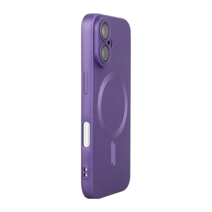 For iPhone 16 ENKAY MagSafe Matte TPU Phone Case with Lens Film(Purple) - iPhone 16 Cases by ENKAY | Online Shopping UK | buy2fix