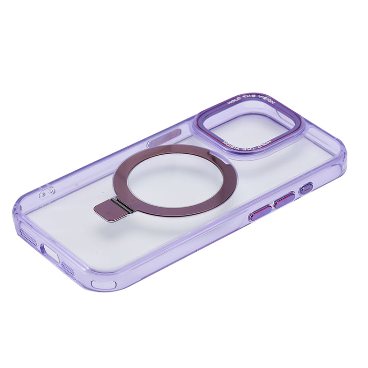 For iPhone 12 Pro Starlink Stand Clear Magsafe Phone Case(Purple) - iPhone 12 / 12 Pro Cases by buy2fix | Online Shopping UK | buy2fix