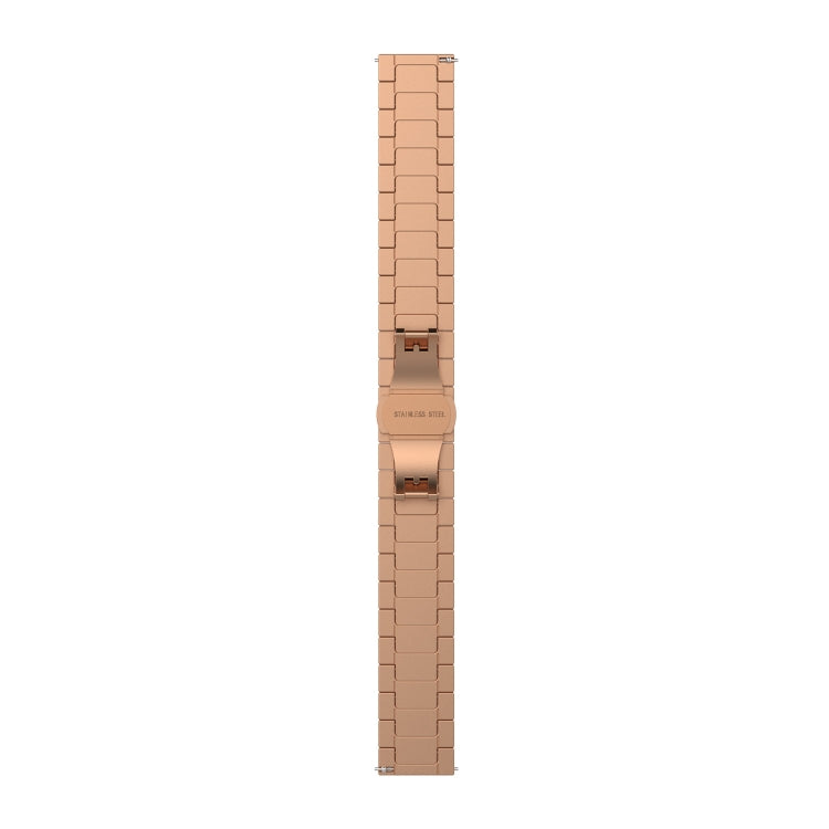 For Garmin Forerunner 255S Music / 255S One Bead Butterfly Buckle Stainless Steel Metal Watch Band(Rose Gold) - Watch Bands by buy2fix | Online Shopping UK | buy2fix