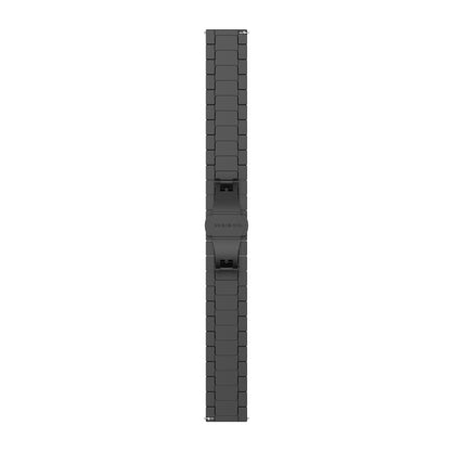 For Garmin Vivoactive 4S One Bead Butterfly Buckle Stainless Steel Metal Watch Band(Black) - Watch Bands by buy2fix | Online Shopping UK | buy2fix