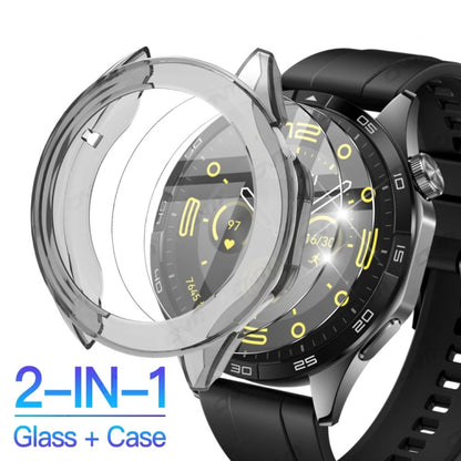 For Huawei Watch GT4 46mm PC + Tempered Film Integrated Watch Protective Case(White) - Watch Cases by buy2fix | Online Shopping UK | buy2fix