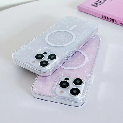 For iPhone 12 / 12 Pro Shell Texture MagSafe TPU Phone Case(White) - iPhone 12 / 12 Pro Cases by buy2fix | Online Shopping UK | buy2fix