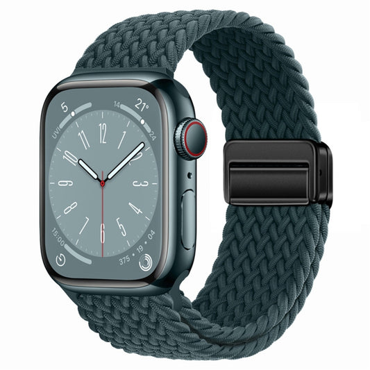 For Apple Watch Ultra 2 49mm Nylon Woven Magnetic Fold Buckle Watch Band(Rainforest Green) - Watch Bands by buy2fix | Online Shopping UK | buy2fix