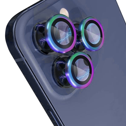 For iPhone 15 Pro / 15 Pro Max NORTHJO Camera Lens Protector Tempered Glass CD Vein Metal Ring Film(Colorful) - iPhone 15 Pro Tempered Glass by NORTHJO | Online Shopping UK | buy2fix