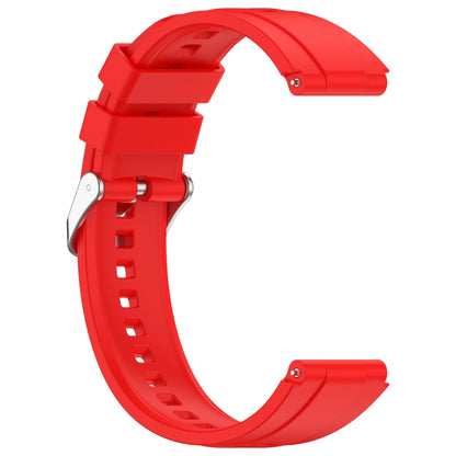 For Huawei Watch GT4 41mm Official Steps Style Silver Buckle Silicone Watch Band(Red) - Watch Bands by buy2fix | Online Shopping UK | buy2fix