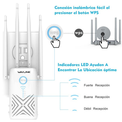 WAVLINK WN579X3 With 5dBi Antennas AC1200 Wireless Router 2.4G / 5G Dual Band WiFi Repeater, Plug:UK Plug - Wireless Routers by WAVLINK | Online Shopping UK | buy2fix