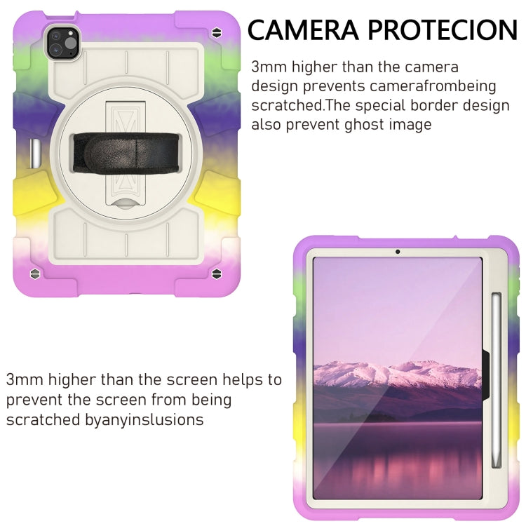 For iPad Pro 11 2024 Silicone Hybrid PC Shockproof Tablet Case with Shoulder Strap(Colorful Purple) - iPad Pro 11 2024 Cases by buy2fix | Online Shopping UK | buy2fix