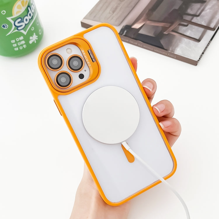 For iPhone 12 MagSafe Acrylic Hybrid TPU Holder Phone Case with Lens film(Green) - iPhone 12 / 12 Pro Cases by buy2fix | Online Shopping UK | buy2fix