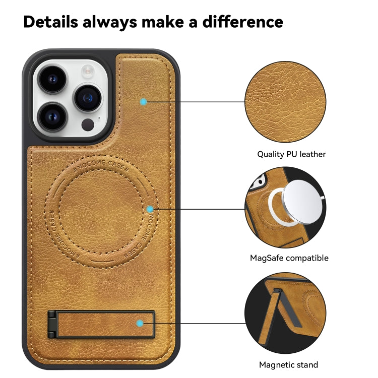 For iPhone 11 Pro Max Multi-function Holder MagSafe PU Phone Case(Mulberry) - iPhone 11 Pro Max Cases by buy2fix | Online Shopping UK | buy2fix