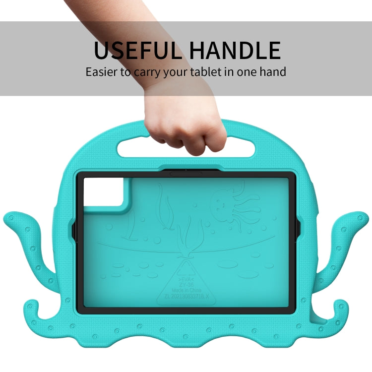 For Samsung Galaxy Tab S9 / S9 FE / S7 / S8 Octopus Style EVA Hybrid PC Shockproof Tablet Case with Strap(Glacial Green) - Galaxy Tab S9 Cases by buy2fix | Online Shopping UK | buy2fix