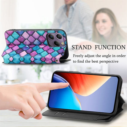 For Blackview  A96 CaseNeo Colorful Magnetic Leather Phone Case(Rhombus Mandala) - More Brand by buy2fix | Online Shopping UK | buy2fix