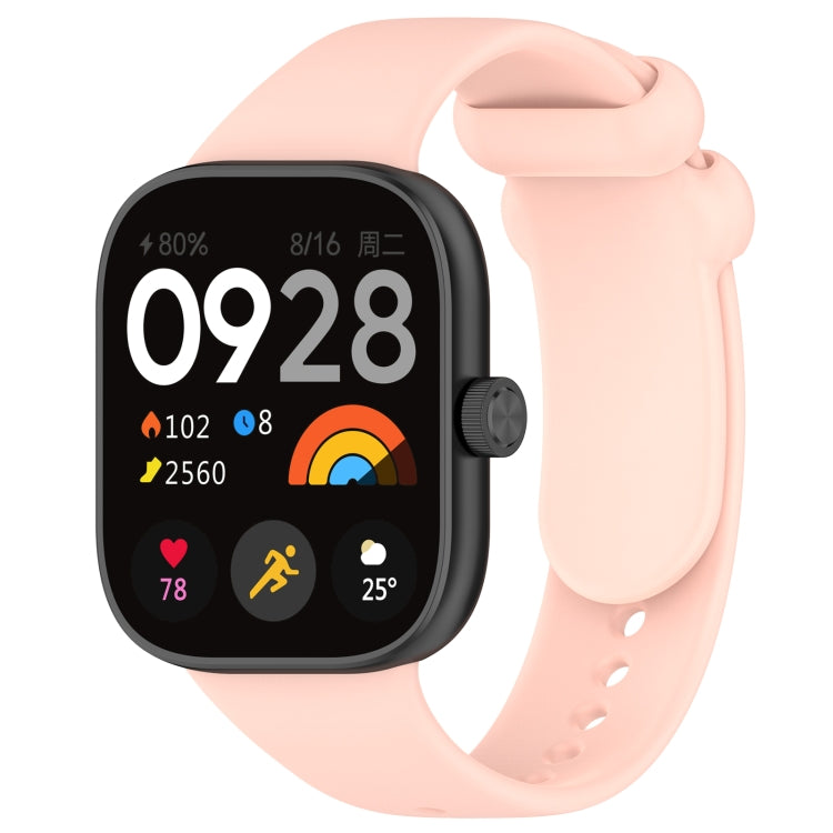 For Redmi Watch 4 Solid Color Liquid Silicone Watch Band(Pink) - Watch Bands by buy2fix | Online Shopping UK | buy2fix