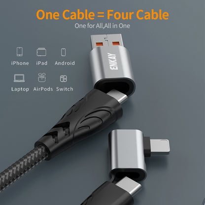 ENKAY PD100W 4-in-1 USB-A / Type-C to Type-C / 8 Pin Multifunction Fast Charging Cable with E-Marker, Cable Length:1m - Multifunction Cable by ENKAY | Online Shopping UK | buy2fix