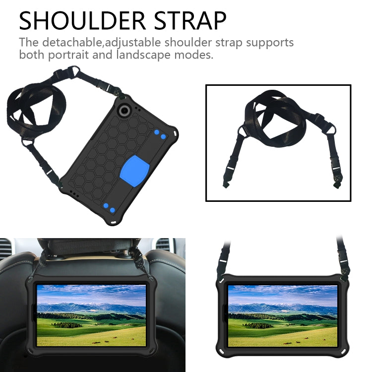 For Blackview Tab 60 8.7 2023 Honeycomb EVA Hybrid PC Tablet Case with Strap(Black+Blue) - Others by buy2fix | Online Shopping UK | buy2fix