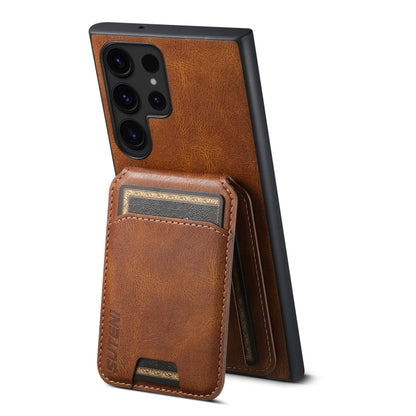 For Samsung Galaxy S24+ 5G Suteni H02 Leather Wallet Stand Back Phone Case(Brown) - Galaxy S24+ 5G Cases by Suteni | Online Shopping UK | buy2fix