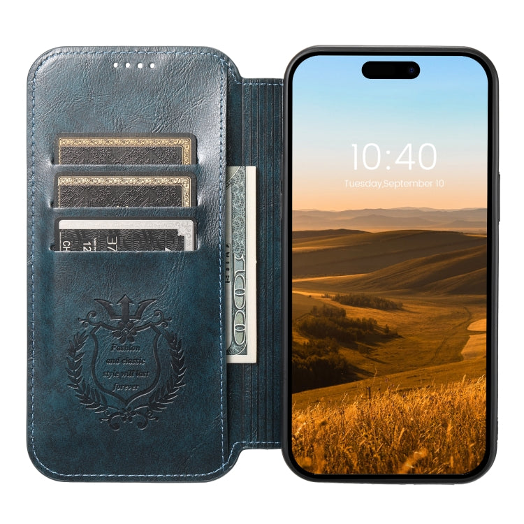 For iPhone 15 Plus Suteni J05 Leather Magnetic Magsafe Phone Case(Blue) - iPhone 15 Plus Cases by Suteni | Online Shopping UK | buy2fix