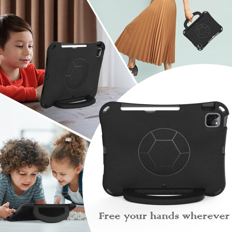 For iPad Air 11 2025 / 2024 Handle Football Shaped EVA Shockproof Tablet Case(Black) - iPad Air 11 2025 / 2024 Cases by buy2fix | Online Shopping UK | buy2fix