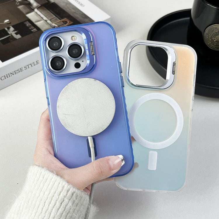 For iPhone 12 Pro MagSafe Lens Holder PC Hybrid TPU Phone Case(White) - iPhone 12 / 12 Pro Cases by buy2fix | Online Shopping UK | buy2fix