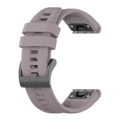 For Garmin Fenix 6 Pro GPS Solid Color Black Buckle Silicone Quick Release Watch Band(Purple) - Watch Bands by buy2fix | Online Shopping UK | buy2fix