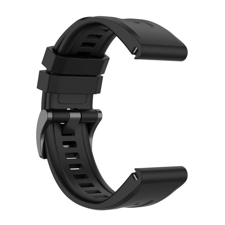 For Garmin MARQ Solid Color Black Buckle Silicone Quick Release Watch Band(Black) - Watch Bands by buy2fix | Online Shopping UK | buy2fix