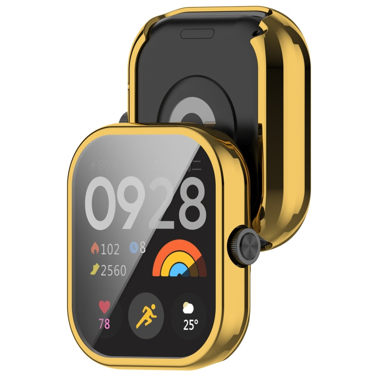 For Redmi Watch 4 Full Package TPU Electroplated Watch Protective Case(Gold) - Watch Cases by buy2fix | Online Shopping UK | buy2fix