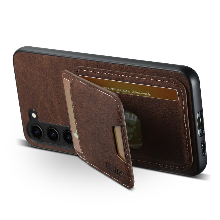 For Samsung Galaxy S24+ 5G Suteni H02 Litchi Leather Card Wallet Stand Back Phone Case(Brown) - Galaxy S24+ 5G Cases by Suteni | Online Shopping UK | buy2fix