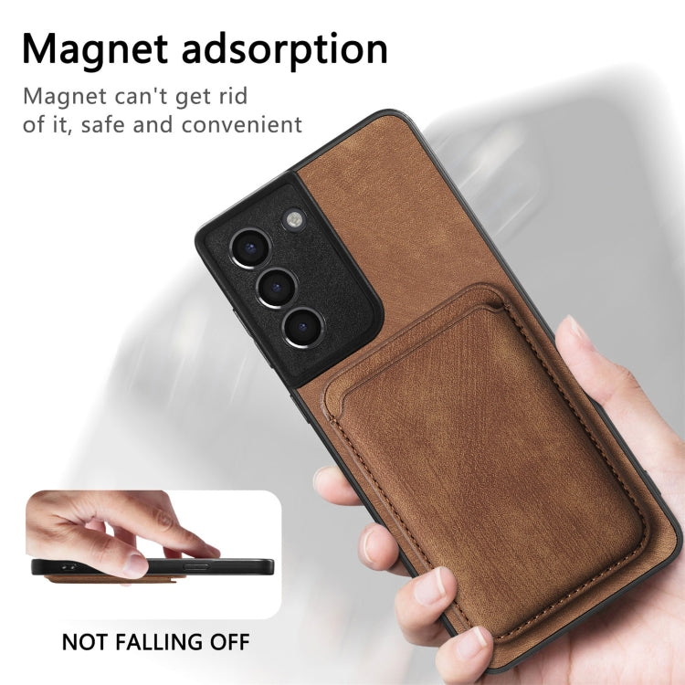 For Samsung Galaxy S21 5G Retro Leather Card Bag Magnetic Phone Case(Brown) - Galaxy S21 5G Cases by buy2fix | Online Shopping UK | buy2fix