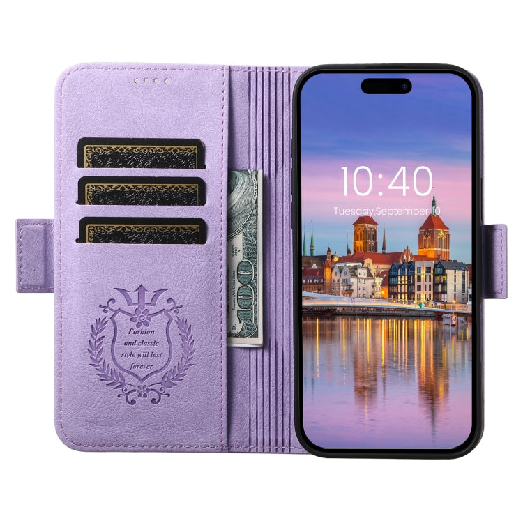 For iPhone 16 Pro Max SUTENI J07 Multifunctional Horizontal Flip Magsafe Leather Phone Case(Purple) - iPhone 16 Pro Max Cases by Suteni | Online Shopping UK | buy2fix