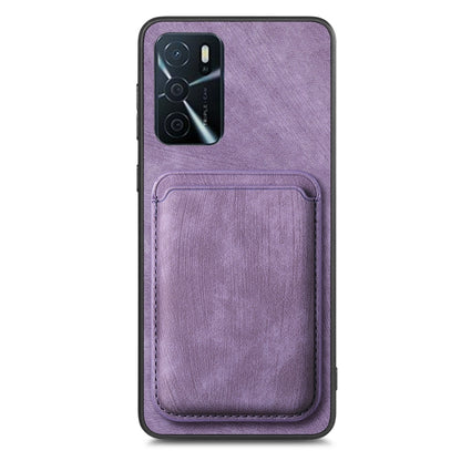 For OPPO Reno10 Global Retro Leather Card Bag Magnetic Phone Case(Purple) - OPPO Cases by buy2fix | Online Shopping UK | buy2fix