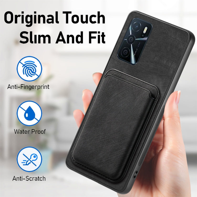 For OPPO Reno10 Pro Global Retro Leather Card Bag Magnetic Phone Case(Black) - OPPO Cases by buy2fix | Online Shopping UK | buy2fix