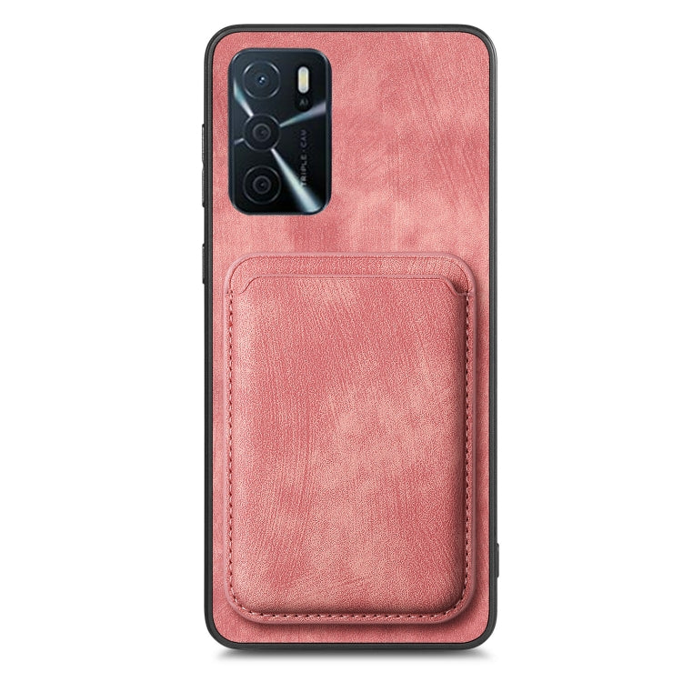 For OPPO Reno8 Z Retro Leather Card Bag Magnetic Phone Case(Pink) - OPPO Cases by buy2fix | Online Shopping UK | buy2fix