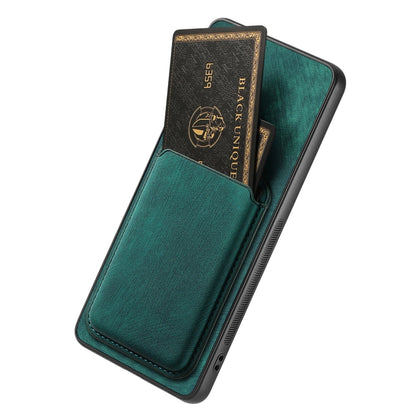 For OPPO Reno7 Pro 5G Retro Leather Card Bag Magnetic Phone Case(Green) - OPPO Cases by buy2fix | Online Shopping UK | buy2fix