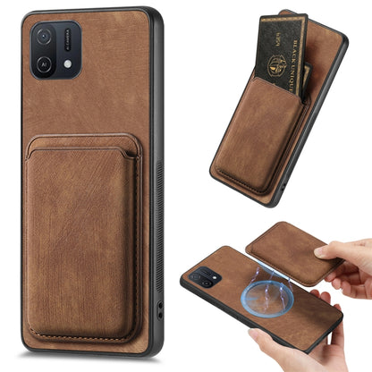 For OPPO A16K Retro Leather Card Bag Magnetic Phone Case(Brown) - OPPO Cases by buy2fix | Online Shopping UK | buy2fix