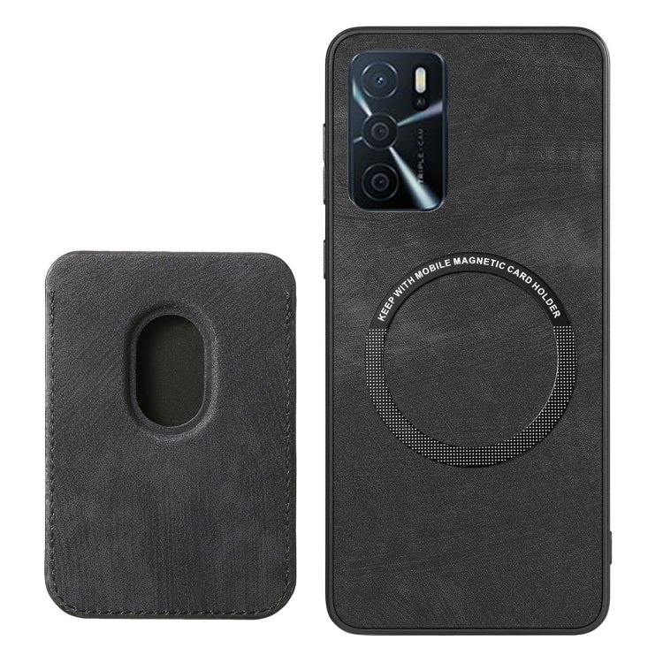 For OPPO A92S Retro Leather Card Bag Magnetic Phone Case(Black) - OPPO Cases by buy2fix | Online Shopping UK | buy2fix