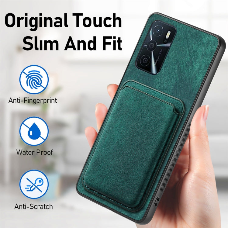 For OPPO A79 5G Retro Leather Card Bag Magnetic Phone Case(Green) - OPPO Cases by buy2fix | Online Shopping UK | buy2fix