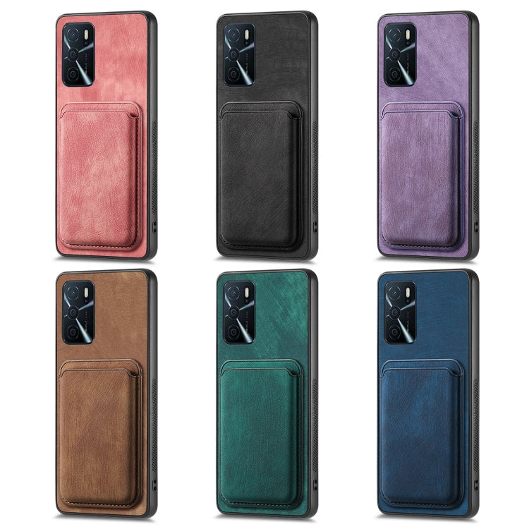 For OPPO Reno7 Pro 5G Retro Leather Card Bag Magnetic Phone Case(Green) - OPPO Cases by buy2fix | Online Shopping UK | buy2fix