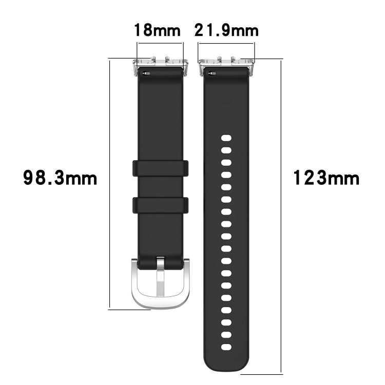 For Samsung Galaxy Fit 3 SM-R390 Metal Connector Liquid Glossy Silicone Watch Band(Black) - Watch Bands by buy2fix | Online Shopping UK | buy2fix